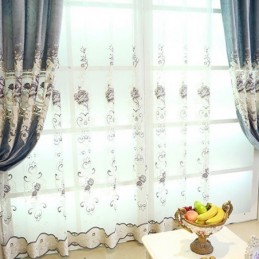 Moderne Florale Transparente Tüllvorhänge Für Wohnzimmer Und Schlafzimmer
