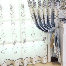 Moderne Florale Transparente Tüllvorhänge Für Wohnzimmer Und Schlafzimmer