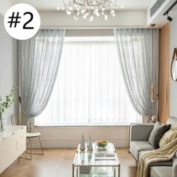 Nordische Tüll-Vorhänge, Eleganter Weißer Voile-Vorhang, Maßgefertigt, Vorhang-Jalousie-Panel Für Wohnzimmer, Eins