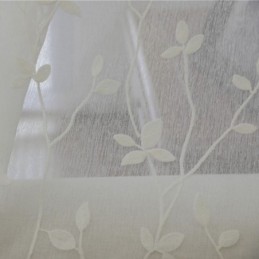 Weiße Schiere Voile-Vorhänge, Dekorative Ranken-Stickerei, Fenstervorhänge Für Schlafzimmer