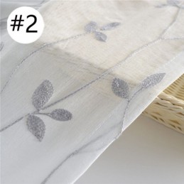 Weiße Schiere Voile-Vorhänge, Dekorative Ranken-Stickerei, Fenstervorhänge Für Schlafzimmer