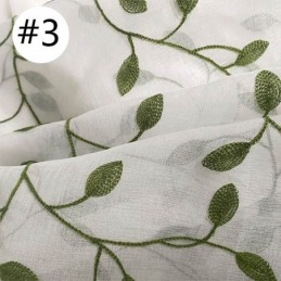 Weiße Schiere Voile-Vorhänge, Dekorative Ranken-Stickerei, Fenstervorhänge Für Schlafzimmer