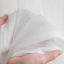 Moderner Voile-Tüllvorhang Nach Maß, Einfarbig, Weiß, Durchsichtig, Für Wohnzimmer