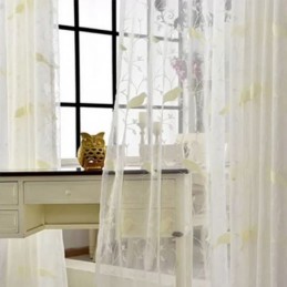 Bestickter Tüllvorhang Nach Maß, Vorhang Mit Vogelmotiv, Vorhänge Für Wohnzimmer Und Schlafzimmer