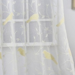 Bestickter Tüllvorhang Nach Maß, Vorhang Mit Vogelmotiv, Vorhänge Für Wohnzimmer Und Schlafzimmer