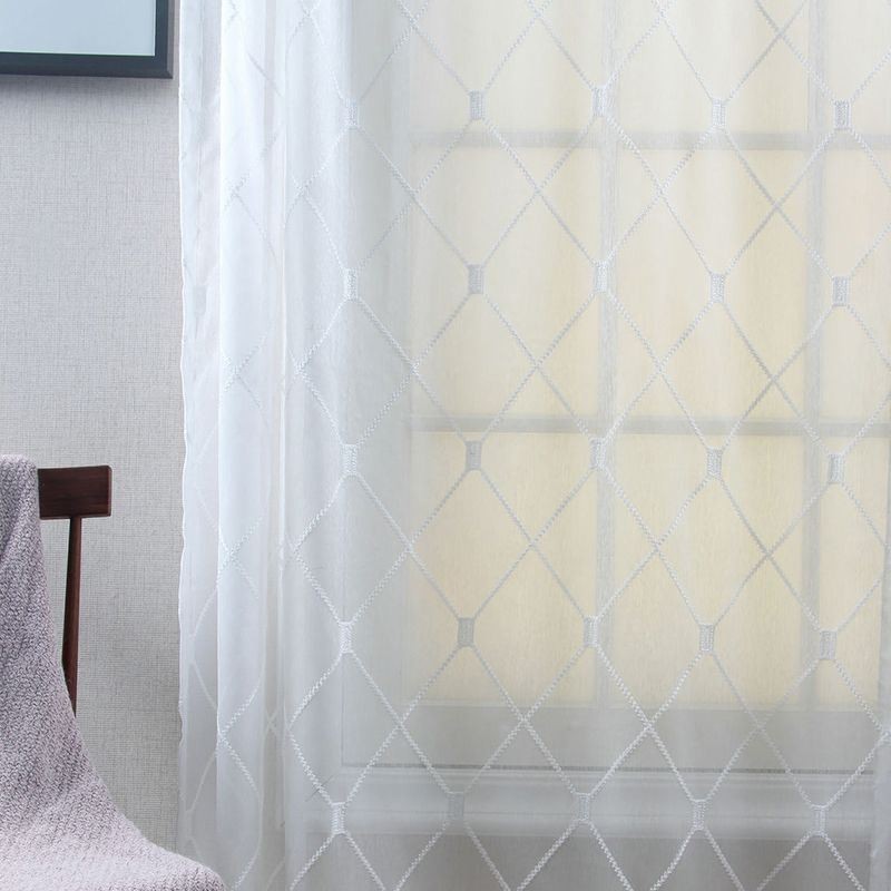 Transparente Vorhänge Mit Geometrischem Muster Für Wohnzimmer Und Schlafzimmer