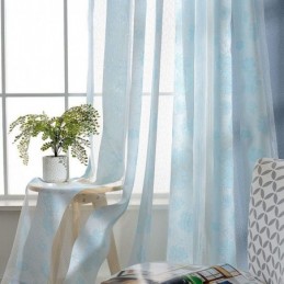 Schlichter Ländlicher Gardinenvorhang, Maßgefertigt, Pfirsichblüten-Jacquard, Schlafzimmer, Wohnzimmer, Stoff