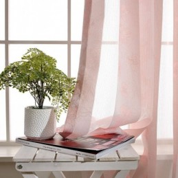Schlichter Ländlicher Gardinenvorhang, Maßgefertigt, Pfirsichblüten-Jacquard, Schlafzimmer, Wohnzimmer, Stoff