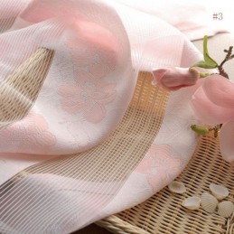 Schlichter Ländlicher Gardinenvorhang, Maßgefertigt, Pfirsichblüten-Jacquard, Schlafzimmer, Wohnzimmer, Stoff