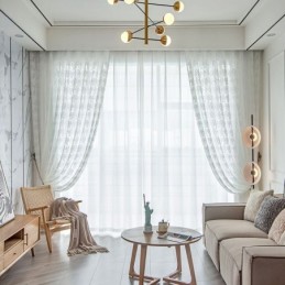 Florale Tüllvorhänge, Eleganter Weißer Voile-Vorhang, Maßgefertigt, Vorhang-Jalousie-Panel Für Wohnzimmer, Eins