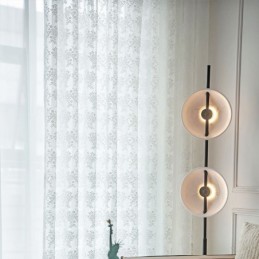 Florale Tüllvorhänge, Eleganter Weißer Voile-Vorhang, Maßgefertigt, Vorhang-Jalousie-Panel Für Wohnzimmer, Eins