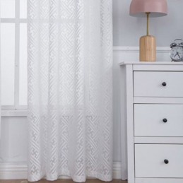 Moderne Weiße Tüllvorhänge Für Schlafzimmer, Geometrische Gardinen, Maßgefertigt, Vorhangvorhänge, Fenster