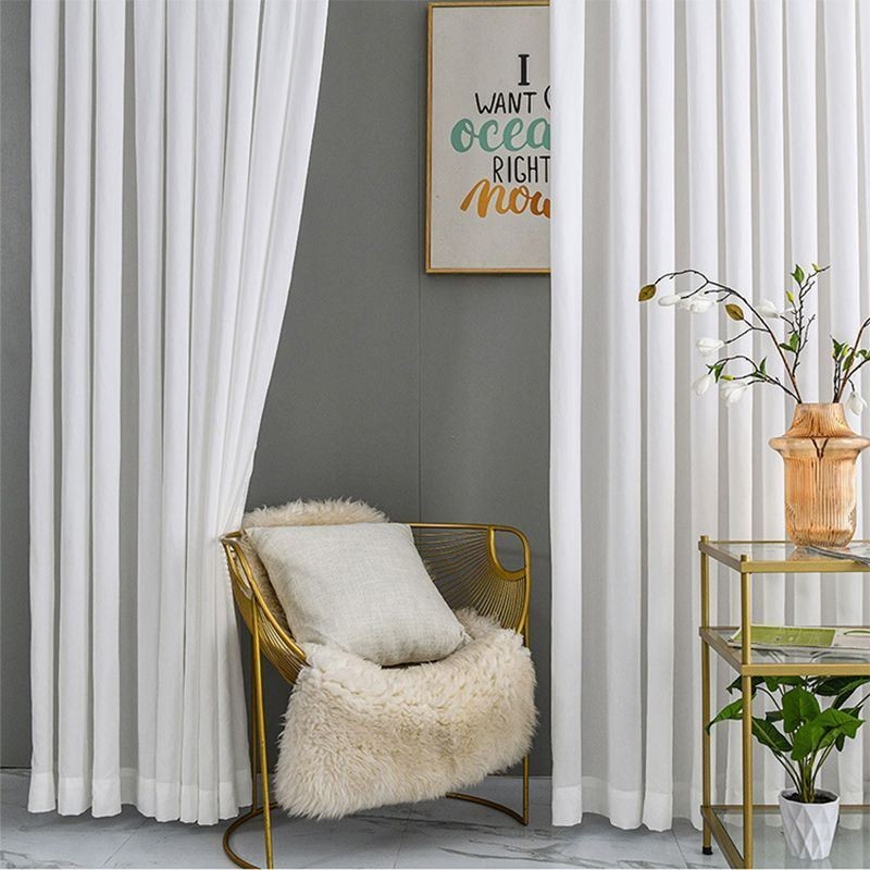 Weiß Tüll Vorhänge Schlafzimmer Sheer Voile Vorhänge Einfarbig