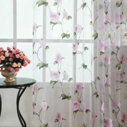 Floral Sheer Fenster Vorhänge Tüll Drapery Home Decor Raumteiler