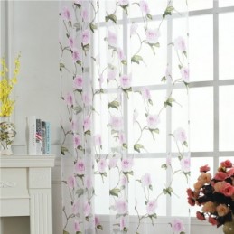 Floral Sheer Fenster Vorhänge Tüll Drapery Home Decor Raumteiler