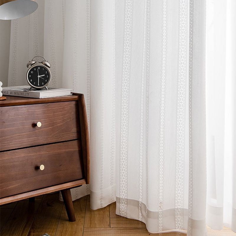 Weiße Durchscheinende Vorhänge Im Nordischen Stil Jacquard-Vorhänge Für Wohnzimmer Schlafzimmer