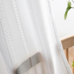 Weiße Durchscheinende Vorhänge Im Nordischen Stil Jacquard-Vorhänge Für Wohnzimmer Schlafzimmer