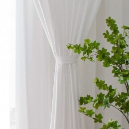 Weiße Durchscheinende Vorhänge Im Nordischen Stil Jacquard-Vorhänge Für Wohnzimmer Schlafzimmer