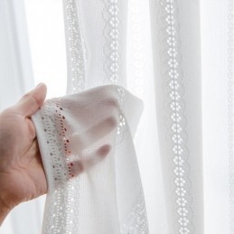 Weiße Durchscheinende Vorhänge Im Nordischen Stil Jacquard-Vorhänge Für Wohnzimmer Schlafzimmer