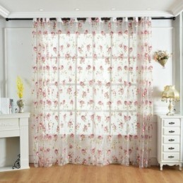 Moderne Blume Tüll Vorhänge Pastoralen Sheer Voile Für Wohnzimmer