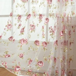 Moderne Blume Tüll Vorhänge Pastoralen Sheer Voile Für Wohnzimmer