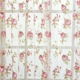 Moderne Blume Tüll Vorhänge Pastoralen Sheer Voile Für Wohnzimmer