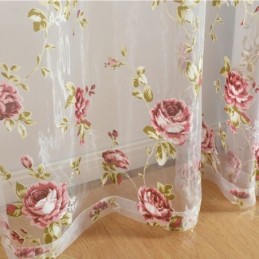 Moderne Blume Tüll Vorhänge Pastoralen Sheer Voile Für Wohnzimmer