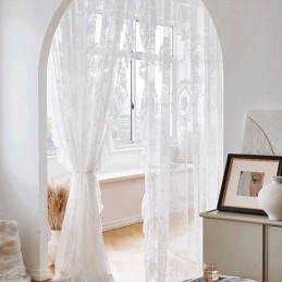 Koreanischer Tüllvorhang, Bestickter Vorhang, Maßgefertigter Vorhang Für Wohnzimmer, Esszimmer, Schlafzimmer
