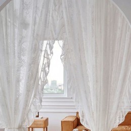 Koreanischer Tüllvorhang, Bestickter Vorhang, Maßgefertigter Vorhang Für Wohnzimmer, Esszimmer, Schlafzimmer