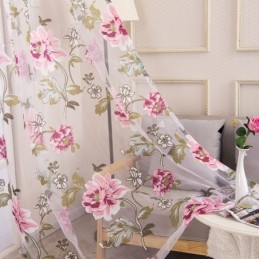 Europäischer Gardinenvorhang Nach Maß, Rustikaler Blumentüll Für Wohnzimmer Und Schlafzimmer
