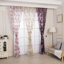 Europäischer Gardinenvorhang Nach Maß, Rustikaler Blumentüll Für Wohnzimmer Und Schlafzimmer