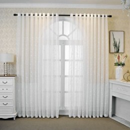 Dekorative Fenstergitter Pflanzenbestickte Tüllvorhänge Für Schlafzimmer