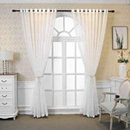 Dekorative Fenstergitter Pflanzenbestickte Tüllvorhänge Für Schlafzimmer