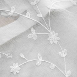 Dekorative Fenstergitter Pflanzenbestickte Tüllvorhänge Für Schlafzimmer