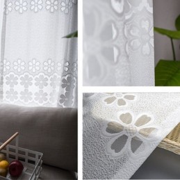 Moderne Weiße Tüllvorhänge Blumenvorhänge Maßgefertigter Vorhang Für Wohnzimmer