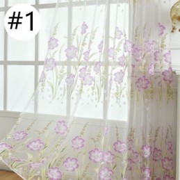 Europäischer Blumen-Tüllvorhang, Maßgefertigt, Vorhang Im Pastoralen Stil Für Wohnzimmer