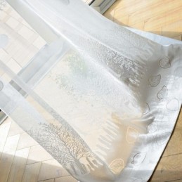 Nordische Halbtransparente Vorhänge Mit Baummuster