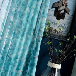 Halbtransparente Vorhänge Mit Blätterdruck Für Wohnzimmer Und Schlafzimmer