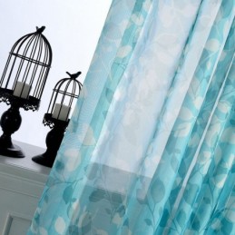Halbtransparente Vorhänge Mit Blätterdruck Für Wohnzimmer Und Schlafzimmer