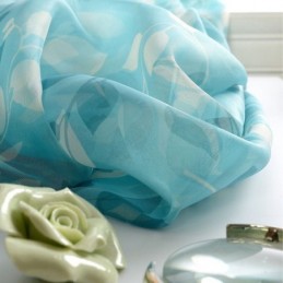 Halbtransparente Vorhänge Mit Blätterdruck Für Wohnzimmer Und Schlafzimmer