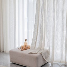 Moderne Weiße Tüllvorhänge, Geometrische Gardinen, Maßgefertigter Vorhang Für Wohnzimmer