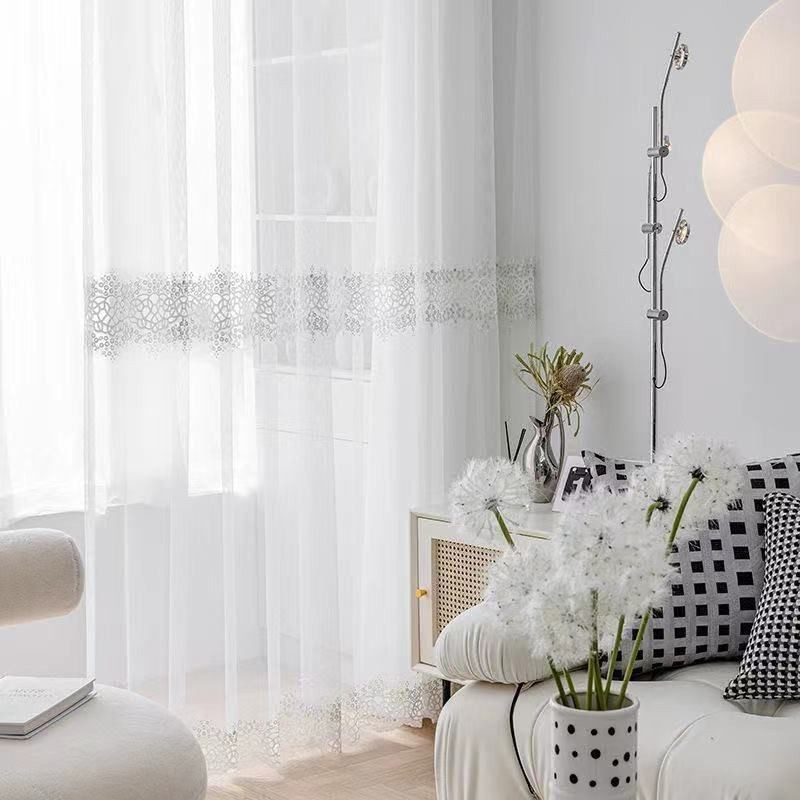 Geometrische Gardinen Moderne Stickerei Tüll Für Wohnzimmer