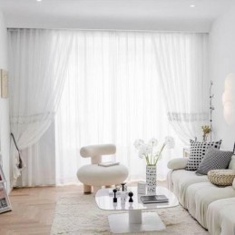 Geometrische Gardinen Moderne Stickerei Tüll Für Wohnzimmer
