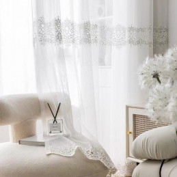Geometrische Gardinen Moderne Stickerei Tüll Für Wohnzimmer