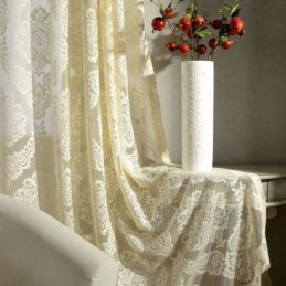 Europa Stickerei Tüll Vorhänge Romantische Semi Sheer Jacquard Fenster Vorhänge