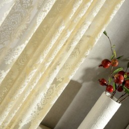 Europa Stickerei Tüll Vorhänge Romantische Semi Sheer Jacquard Fenster Vorhänge