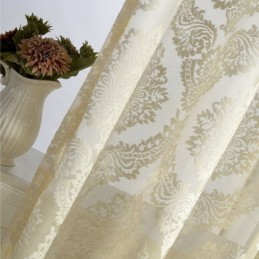 Europa Stickerei Tüll Vorhänge Romantische Semi Sheer Jacquard Fenster Vorhänge