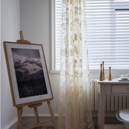 Weiße Schiere Voile-Vorhänge, Dekorative Ranken-Stickerei, Fenstervorhänge Für Schlafzimmer
