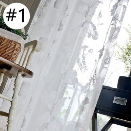 Weiße Schiere Voile-Vorhänge, Dekorative Ranken-Stickerei, Fenstervorhänge Für Schlafzimmer
