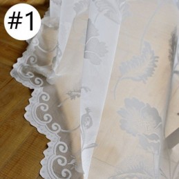 Weiße Schiere Voile-Vorhänge, Dekorative Ranken-Stickerei, Fenstervorhänge Für Schlafzimmer